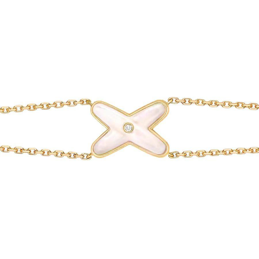 [Amore Jewels]JEUX BRACELET WHITE MOP GOLD 1 DIAMOND