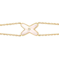 [Amore Jewels]JEUX BRACELET WHITE MOP GOLD 1 DIAMOND