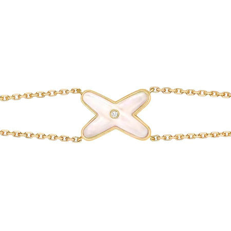 [Amore Jewels]JEUX BRACELET WHITE MOP GOLD 1 DIAMOND