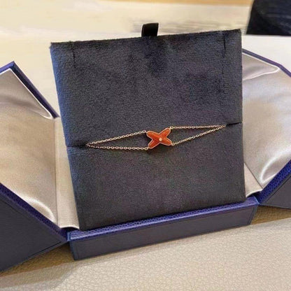 [Amore Jewels]JEUX BRACELET CARNELIAN PINK GOLD 1 DIAMOND