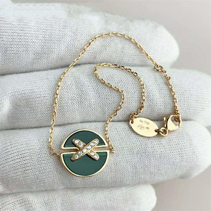 [Amore Jewels]JEUX DE BRACELET MALACHITE PINK GOLD DIAMONDS