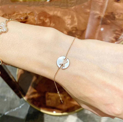 [Amore Jewels]JEUX DE BRACELET MOP PINK GOLD DIAMONDS