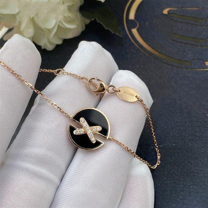 [Amore Jewels]JEUX DE BRACELET ONYX PINK GOLD DIAMOND