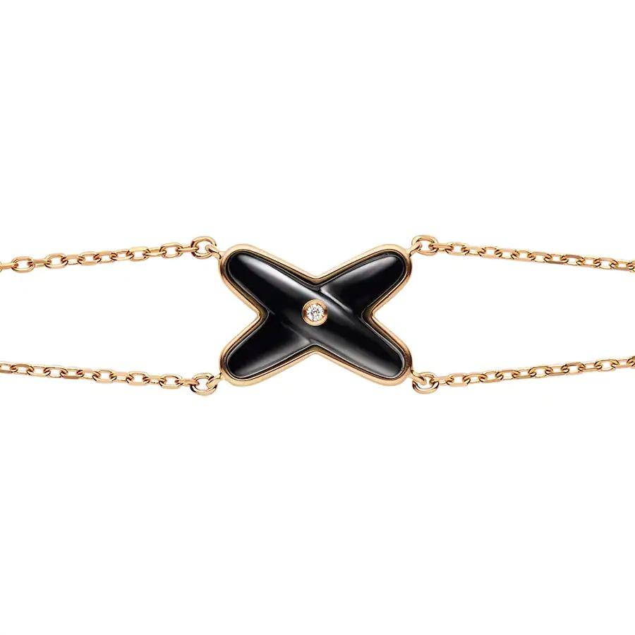 [Amore Jewels]JEUX BRACELET ONYX PINK GOLD 1 DIAMOND