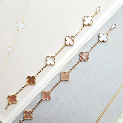[Amore Jewels] CLOVER 5 MOTIFS  PINK MOP BRACELET COLLECTION
