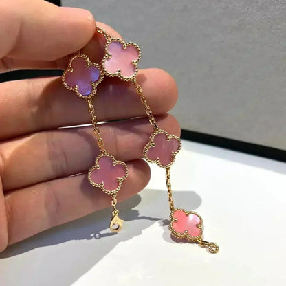[Amore Jewels] CLOVER 5 MOTIFS  PINK MOP BRACELET COLLECTION