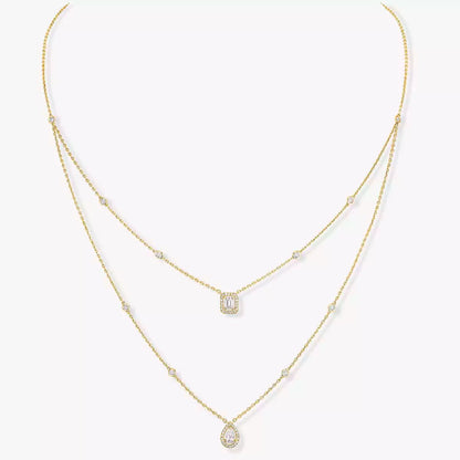 [Amore Jewels]Diamond Necklace My Twin 2 Rows