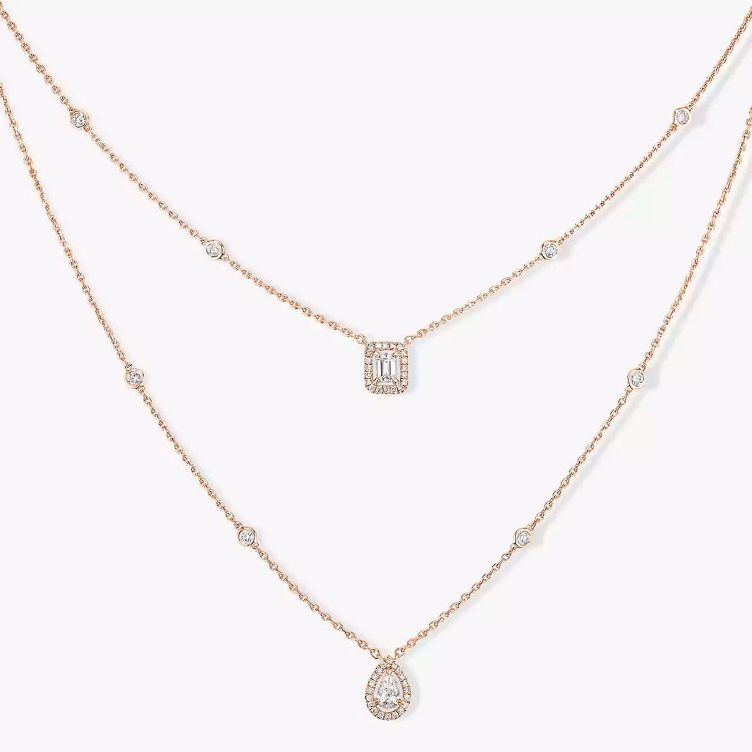 [Amore Jewels]Diamond Necklace My Twin 2 Rows
