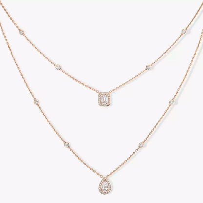 [Amore Jewels]Diamond Necklace My Twin 2 Rows