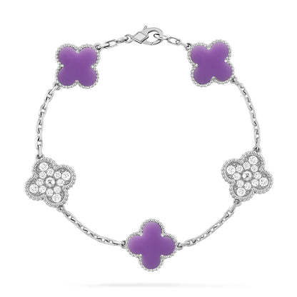 [Amore Jewels]CLOVER 5 MOTIF LIGHT PURPLE BRACELET COLLECTION