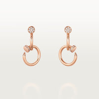 [Amore Jewels]JUSTE HALF DIAMOND DOUBLE EARRINGS