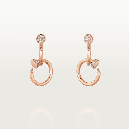 [Amore Jewels]JUSTE HALF DIAMOND DOUBLE EARRINGS