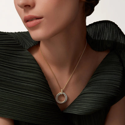[Amore Jewels]TRINITY LARGE FULL DIAMOND  NECKLACE