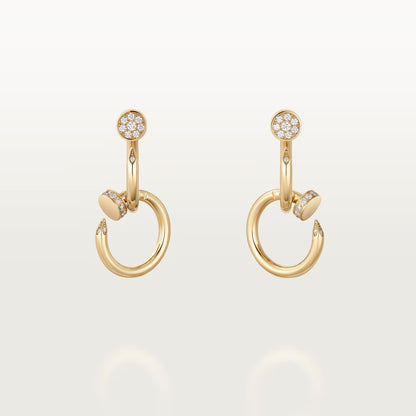 [Amore Jewels]JUSTE HALF DIAMOND DOUBLE EARRINGS