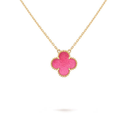 [Amore Jewels] NEW CLOVER 15MM PINK ENAMEL NECKLACE