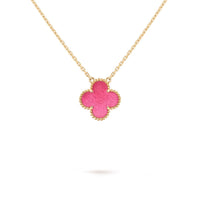[Amore Jewels] NEW CLOVER 15MM PINK ENAMEL NECKLACE