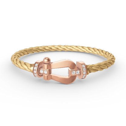 [Amore Jewels]FORCE LARGE HORSESHOE HALF DIAMOND BRACELET ROSE GOLD