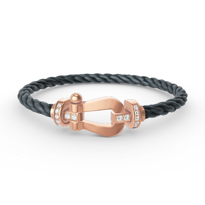 [Amore Jewels]FORCE LARGE HORSESHOE HALF DIAMOND BRACELET ROSE GOLD