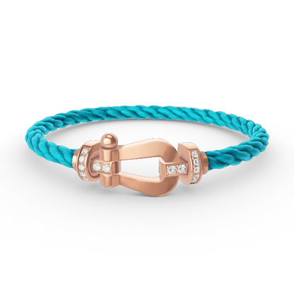 [Amore Jewels]FORCE LARGE HORSESHOE HALF DIAMOND BRACELET ROSE GOLD