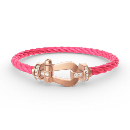 [Amore Jewels]FORCE LARGE HORSESHOE HALF DIAMOND BRACELET ROSE GOLD