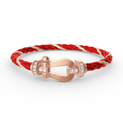 [Amore Jewels]FORCE LARGE HORSESHOE HALF DIAMOND BRACELET ROSE GOLD