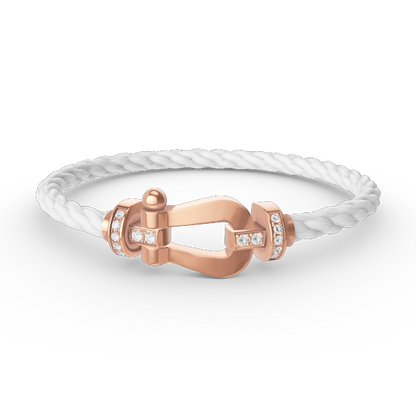 [Amore Jewels]FORCE LARGE HORSESHOE HALF DIAMOND BRACELET ROSE GOLD