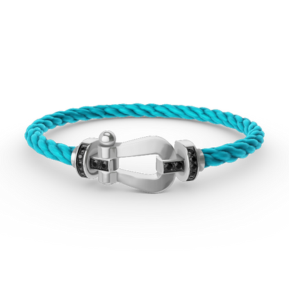 [Amore Jewels]FORCE LARGE HORSESHOE BLACK DIAMOND BRACELET SILVER