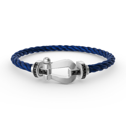 [Amore Jewels]FORCE LARGE HORSESHOE BLACK DIAMOND BRACELET SILVER