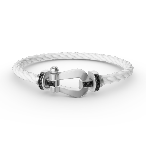 [Amore Jewels]FORCE LARGE HORSESHOE BLACK DIAMOND BRACELET SILVER