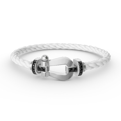 [Amore Jewels]FORCE LARGE HORSESHOE BLACK DIAMOND BRACELET SILVER