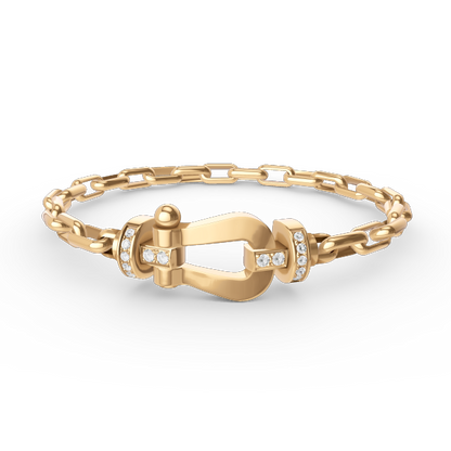 [Amore Jewels]FORCE LARGE HORSESHOE CLASP  METAL BRACELET