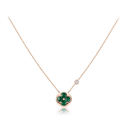 [Amore Jewels]SUN PEDANT PINK GOLD 1 DIAMOND NECKLACE
