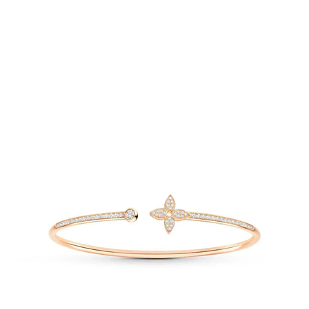 [Amore Jewels]IDYLLE PINK GOLD OPEN BRACELET DIAMOND PAVED