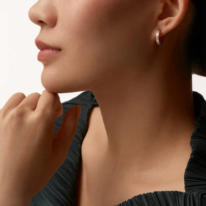 [Amore Jewels]LOVE 3.3MM DANGLE HALF DIAMOND EARRINGS