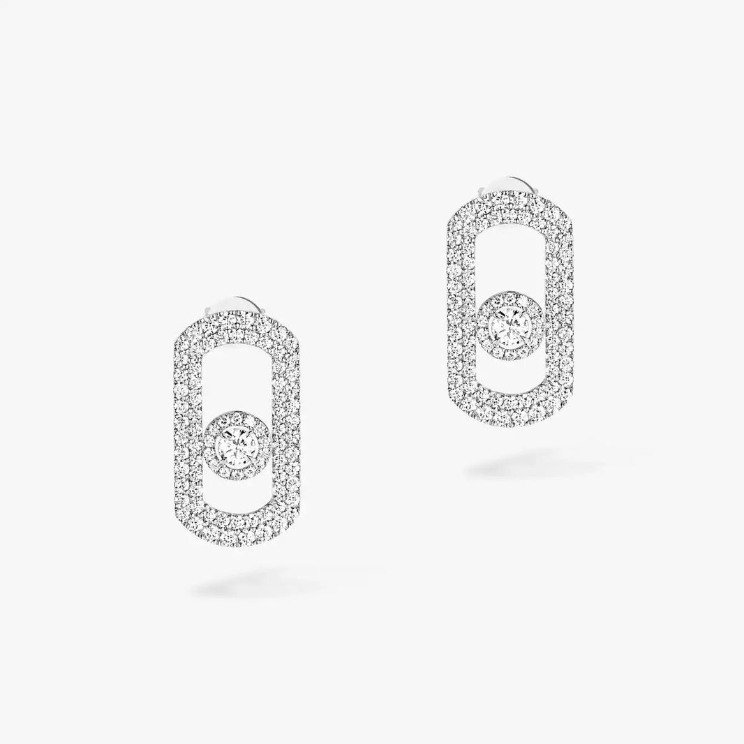 [Amore Jewels]So Move Pave_-Set Diamond Earrings in Silver