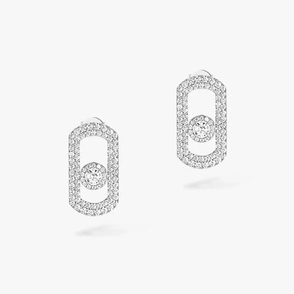 [Amore Jewels]So Move Pave_-Set Diamond Earrings in Silver