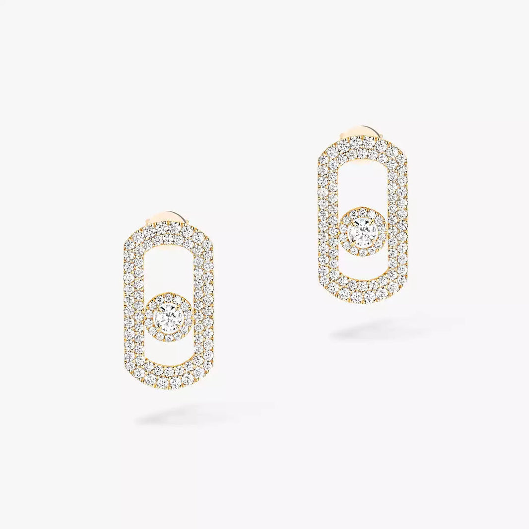 [Amore Jewels]So Move Pave_-Set Diamond Earrings in Silver