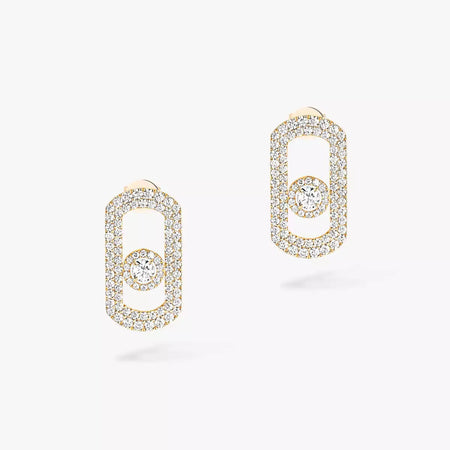 [Amore Jewels]So Move Pave_-Set Diamond Earrings in Silver