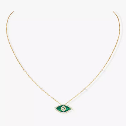 [Amore Jewels]Lucky Eye Diamond Necklace in Rose Gold and Turquoise