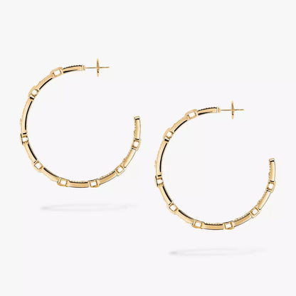 [Amore Jewels]Move Link Diamond Hoop Earrings