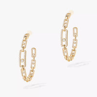 [Amore Jewels]Move Link Diamond Hoop Earrings
