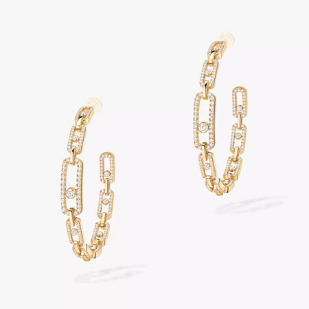 [Amore Jewels]Move Link Diamond Hoop Earrings