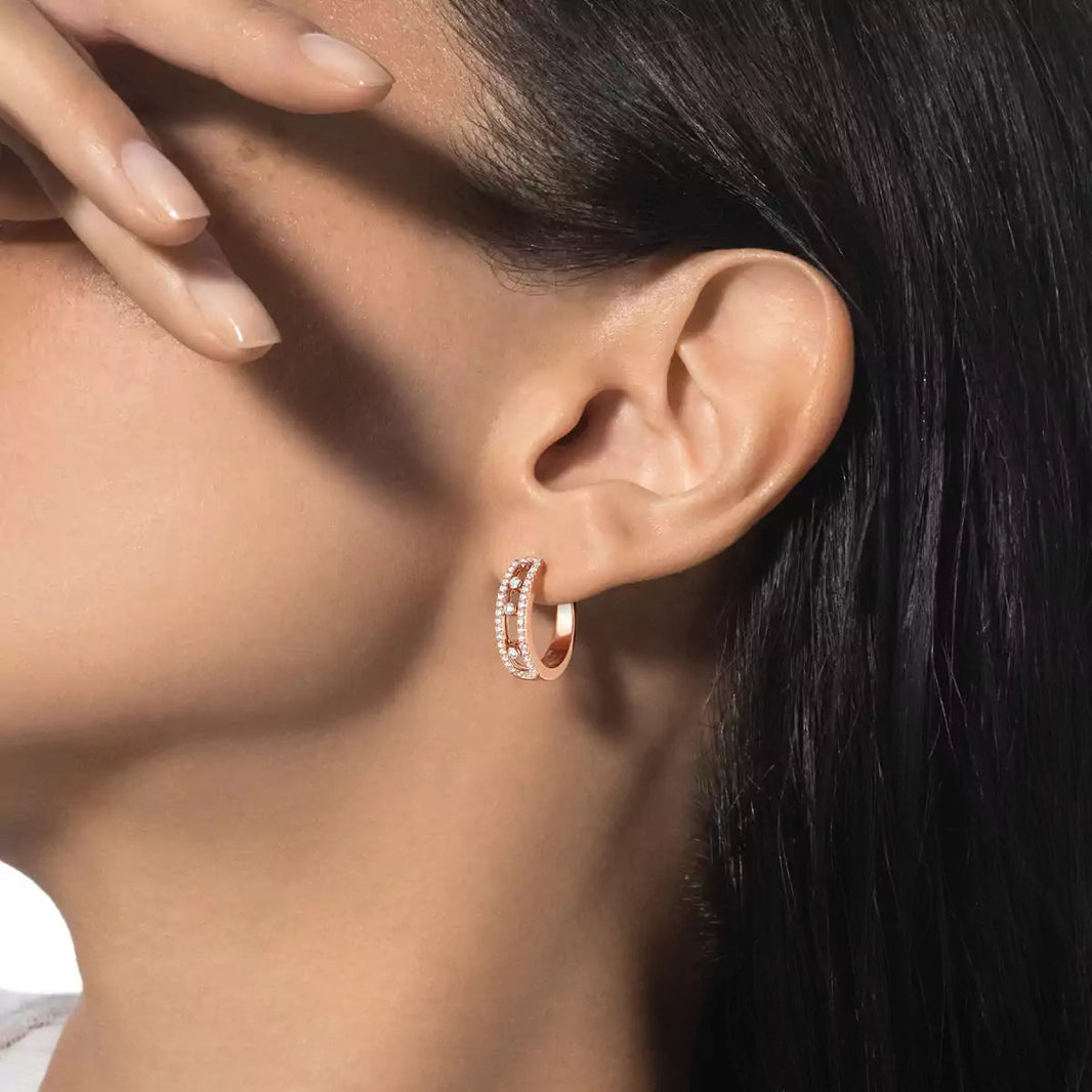 [Amore Jewels]Diamond Pave_ Hoop Earrings Move