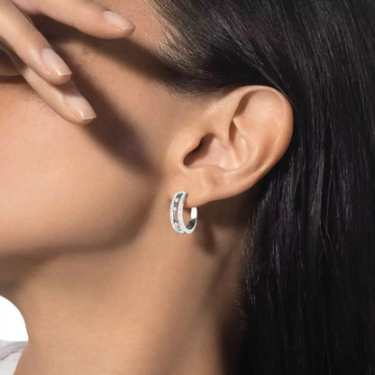 [Amore Jewels]Diamond Pave_ Hoop Earrings Move