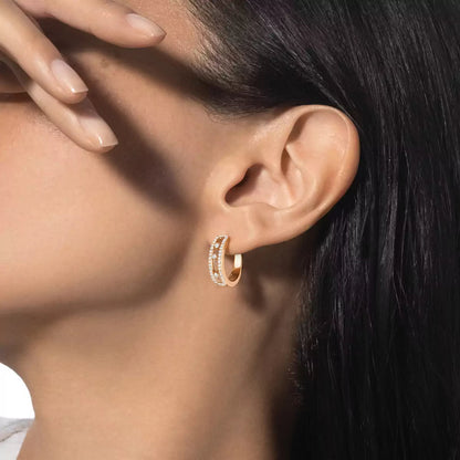 [Amore Jewels]Diamond Pave_ Hoop Earrings Move
