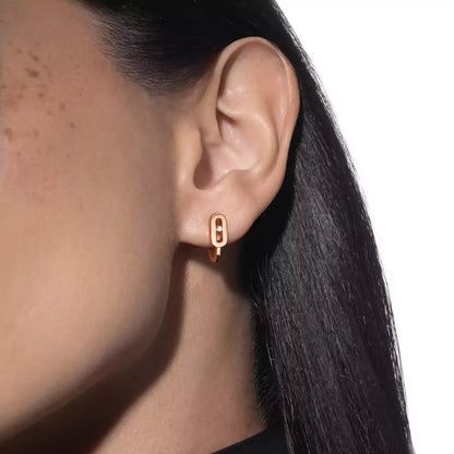 [Amore Jewels]Diamond Mini Hoop Earrings Move Classique