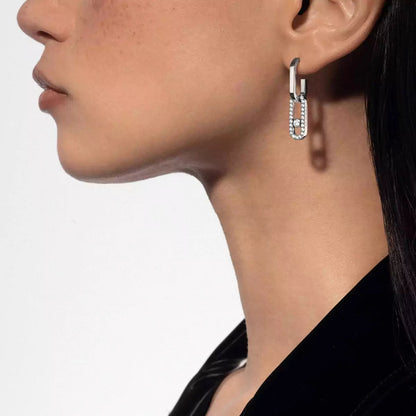 [Amore Jewels]Move Link Diamond Earrings