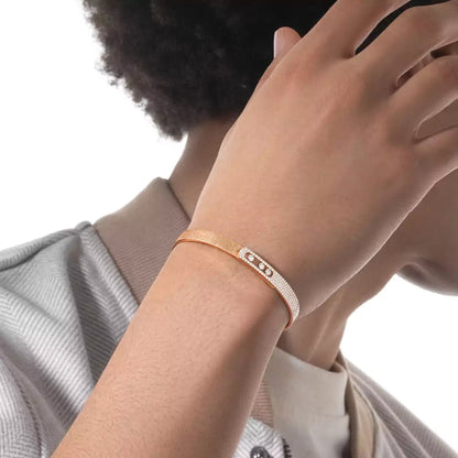 [Amore Jewels]Move Noa Ciselé half pavé bangle