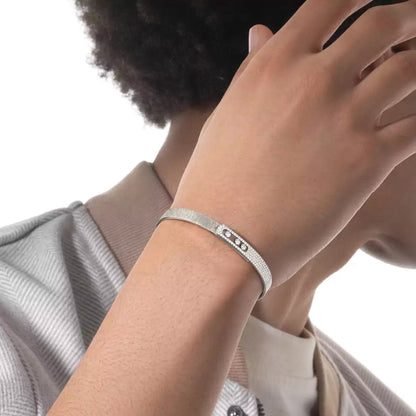 [Amore Jewels]Move Noa Ciselé half pavé bangle