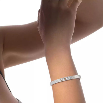 [Amore Jewels]Move Noa Ciselé half pavé bangle